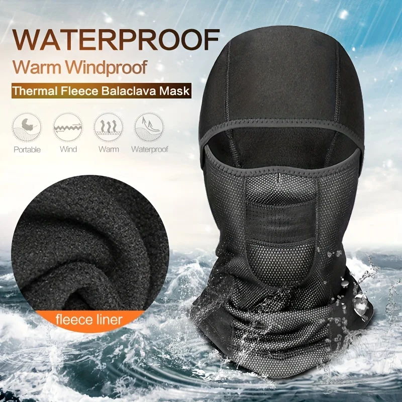 Tactical Fleece Hat and Scarf Set Thermal Head Cover Winter Warm Balaclava Face Mask Sports Cycling Bonnet Neck Protector