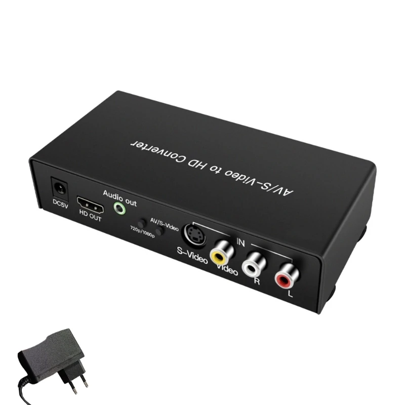 AV S Video to HDTV Converters with Gold Plated Coppers Shell Interfaces For Video