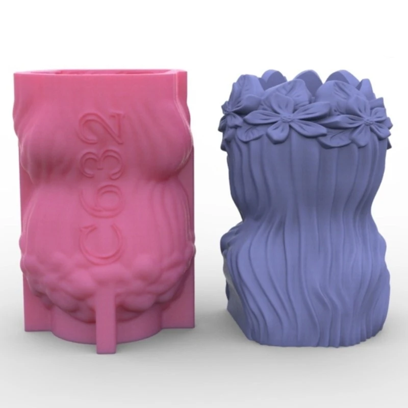 Flexible Vase Silicone Mould DIY Flowerpot Molds Girl Shaped Easy to Use