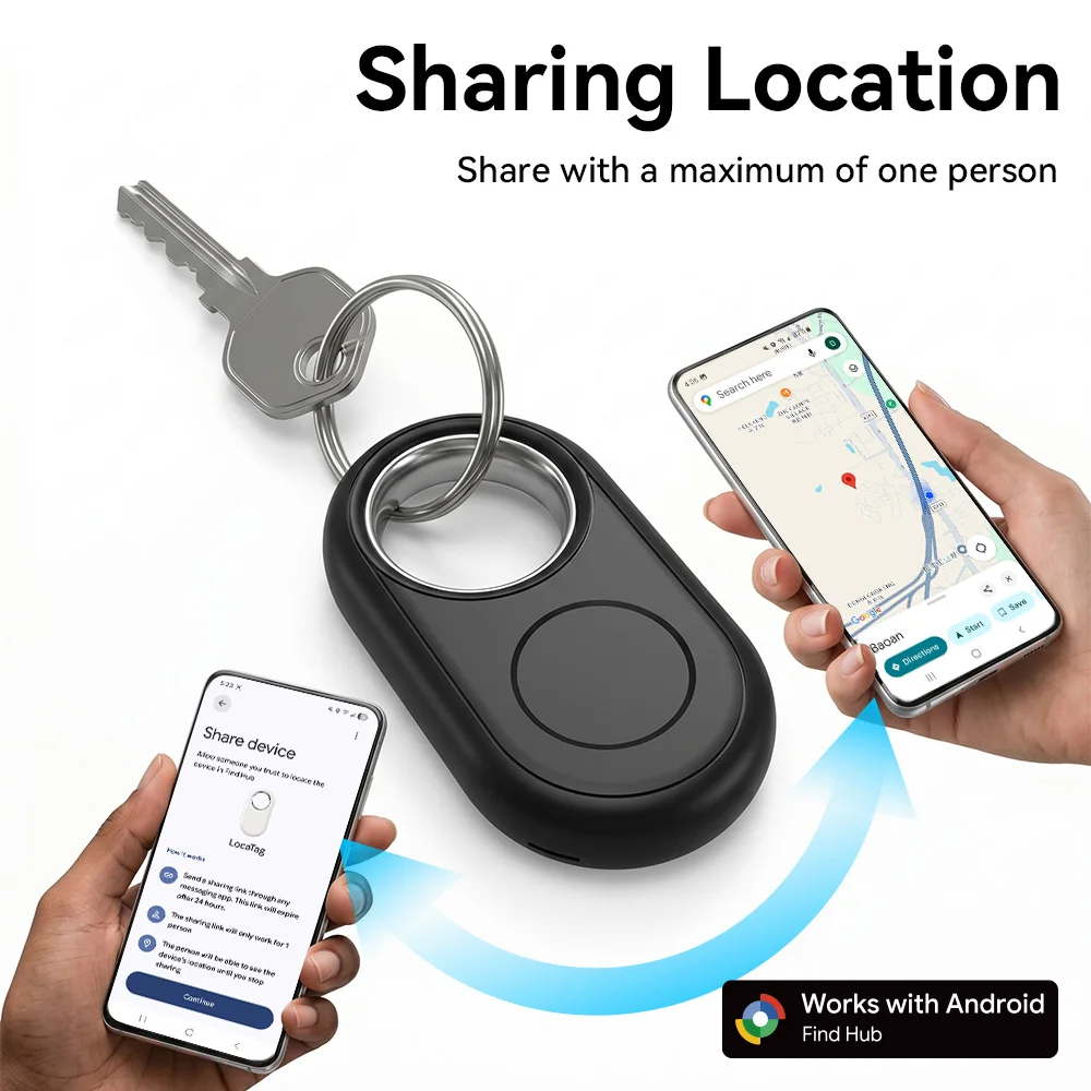 For Android Samsung Bluetooth Tracker Smart Tag Item Finder for Google Find Hub Anti Lost Locator Key Wallet Bag Finder