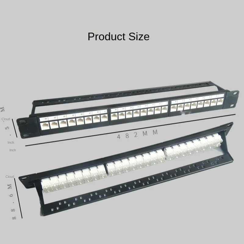 Rj45 24 Poort Cat.6, Cat.5e, Cat.3 Bedraad 180 Graden Idc Terminal Netwerk Internet Adapter Patchpaneel