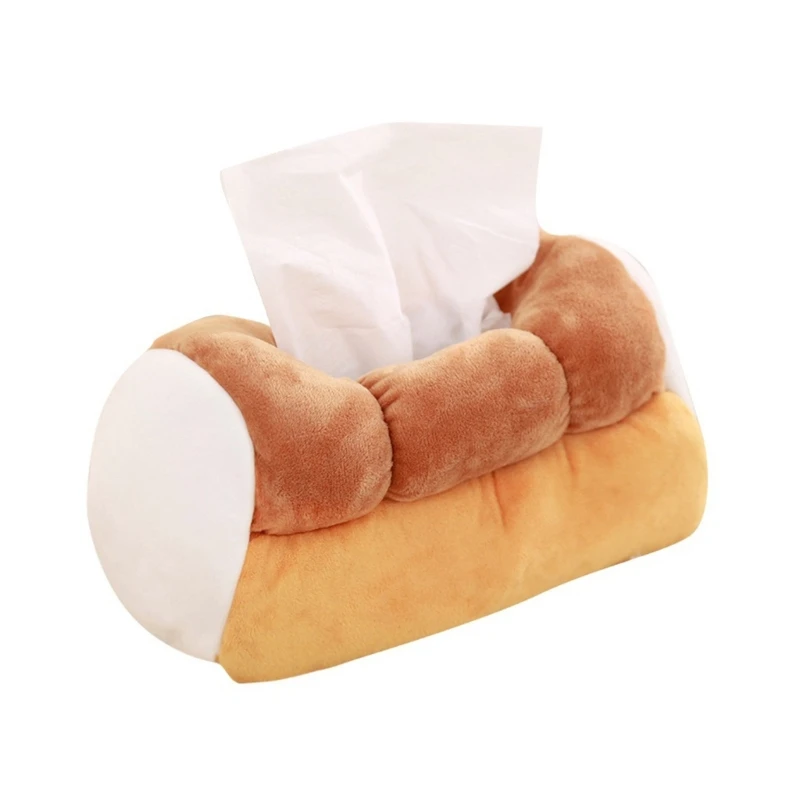 

Funny Stuffed Tissue Box Bread Shaped Stuffed Cotton Napkin Box X3UC