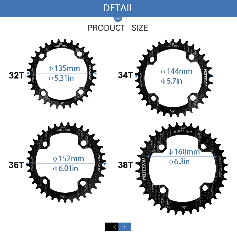 Electric Bicycle Tongsheng BaFang Chainwheel 104BCD Disc Holder 32T 34T 36T 38T Chain Ring Suitable For Ebike Accessories