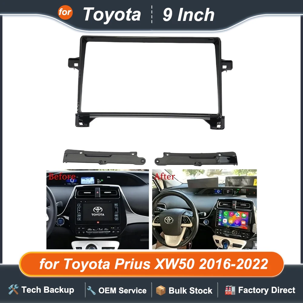 for Toyota Prius XW50 2016-2022 9 Inch Car Stereo Dash Radio Fascia Canbus Box Panel Frame Double Din Android Player Kit
