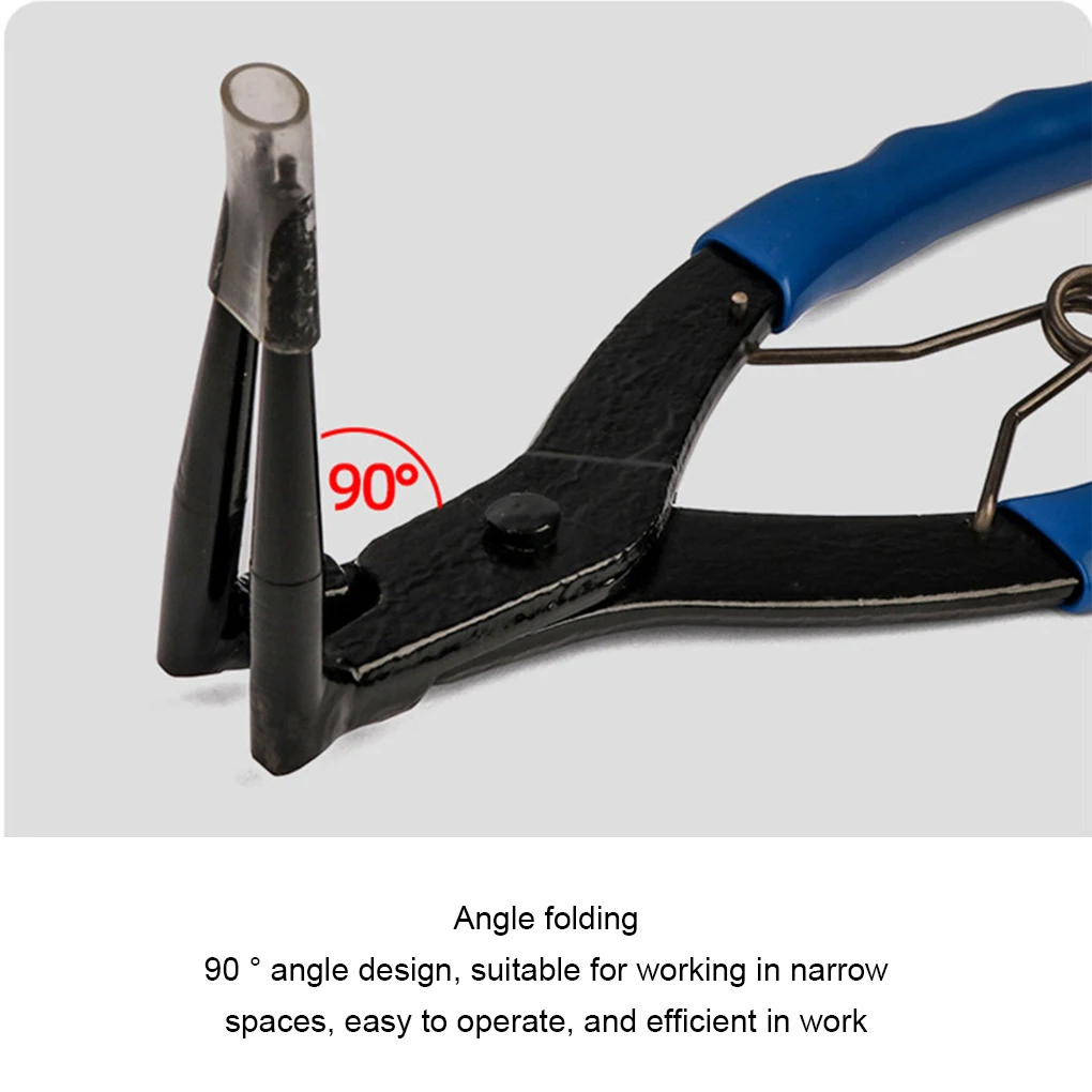 Long Nose Bent Retaining Clip Circlip Removal Tool。Snap Ring Pliers 90° Bent Nose Spring Loaded 90 Degree Circlip