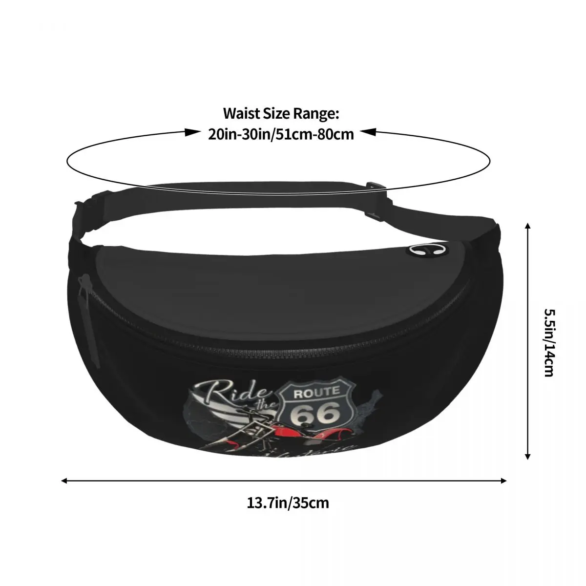 Reizen Motorrit Route 66 Fanny Pack Vrouwen Casual Ons Genummerd Snelwegen Crossbody Heuptas Voor Reizende Telefoon Geld Zakje