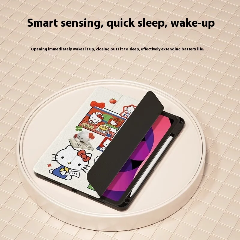 حافظة هالو كيتي لجهاز iPad Funda ipad 8/9/10 Air 4 5 M2 M3 10.2in 10.9in A16 11in حافظة واقية Pro4 5 6 12.9in M4 غطاء لوحي #5