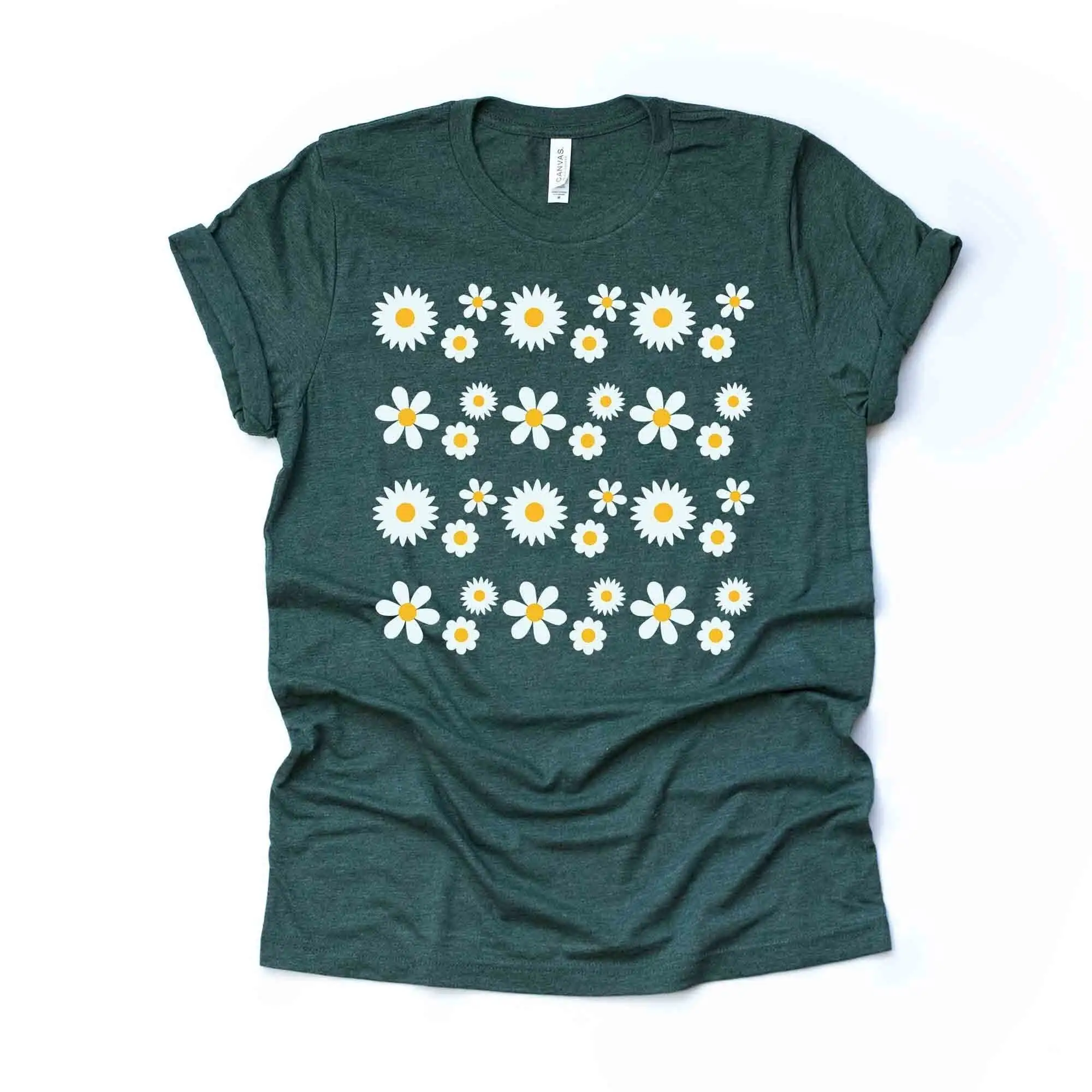 Daisies T Shirt Super Cute Perfect For Spring Daisy Design On Premium Unisex 3 Color Choices Plus Sizes 3X 4X