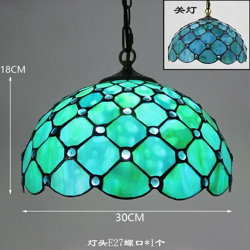 16 นิ้ว 20 ซม.Retro DRAGONFLY Light Tiffany Stained Glass ร้านอาหารบาร์คลับห้องรอบจี้สําหรับห้องนอน House Home