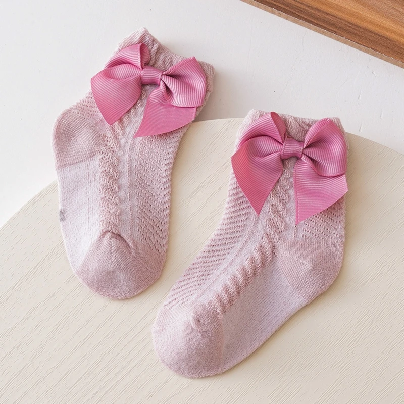 

0-3T Newborn Toddler Baby Girl Ankle Socks Soft Thin Cotton Socks Summer Socks with Bows for Infants