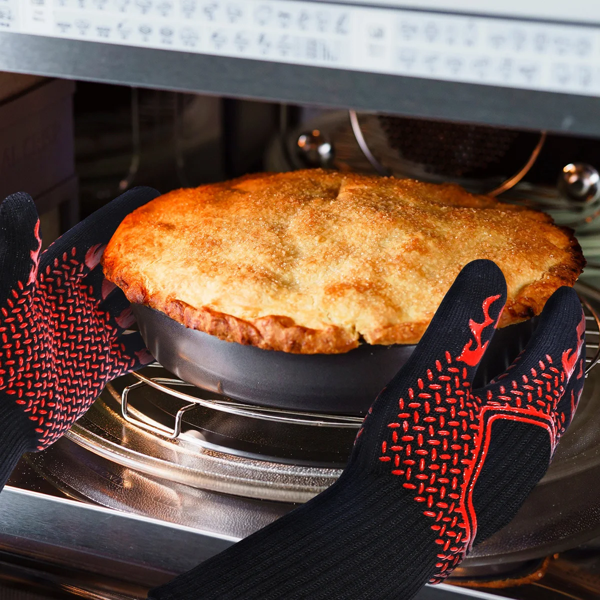 

Heat Resistant Oven Mitts 800℃ Bbq Gloves Non-Slip Kitchen Accessories For Baking Cooking Grilling Protective Handwear
