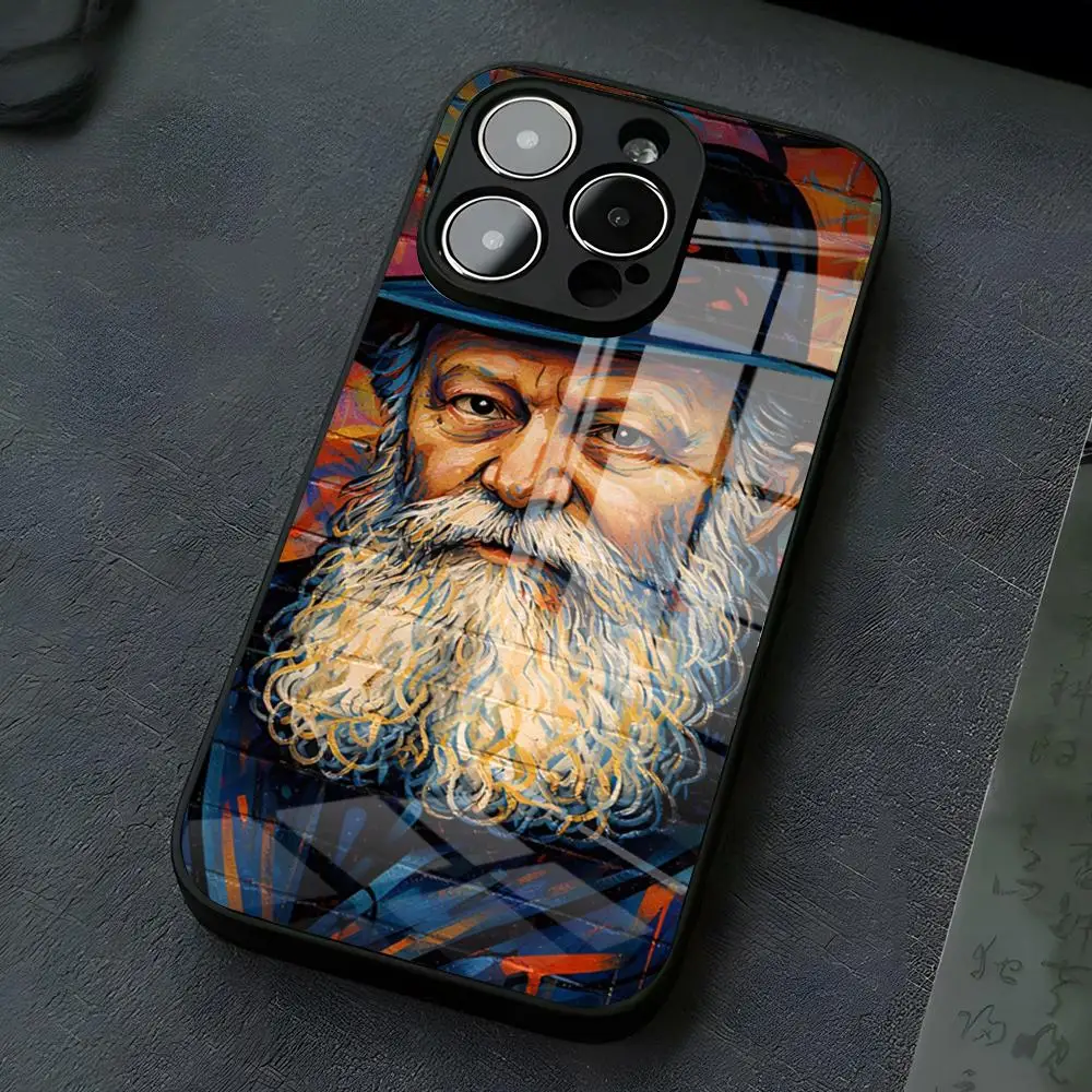 Etui na telefon z motywem żydowskiego rabina Lubawicza do iPhone 17 Pro Max 16 15 14 Pro Max 13 11 X Xs Xr 8 7Plus, szklana obudowa — zdjęcie produktu 4