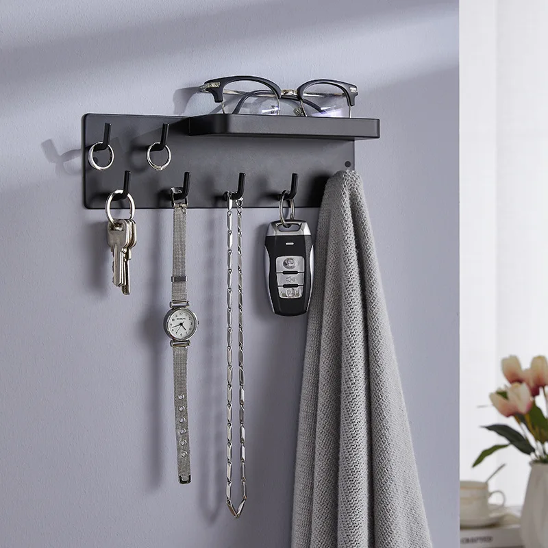 Tablett Lagerung Rack hinter der Tür Haken Lagerung Rack Punch-Freies Magnetische Saug Flur Schlüssel Kette Rack