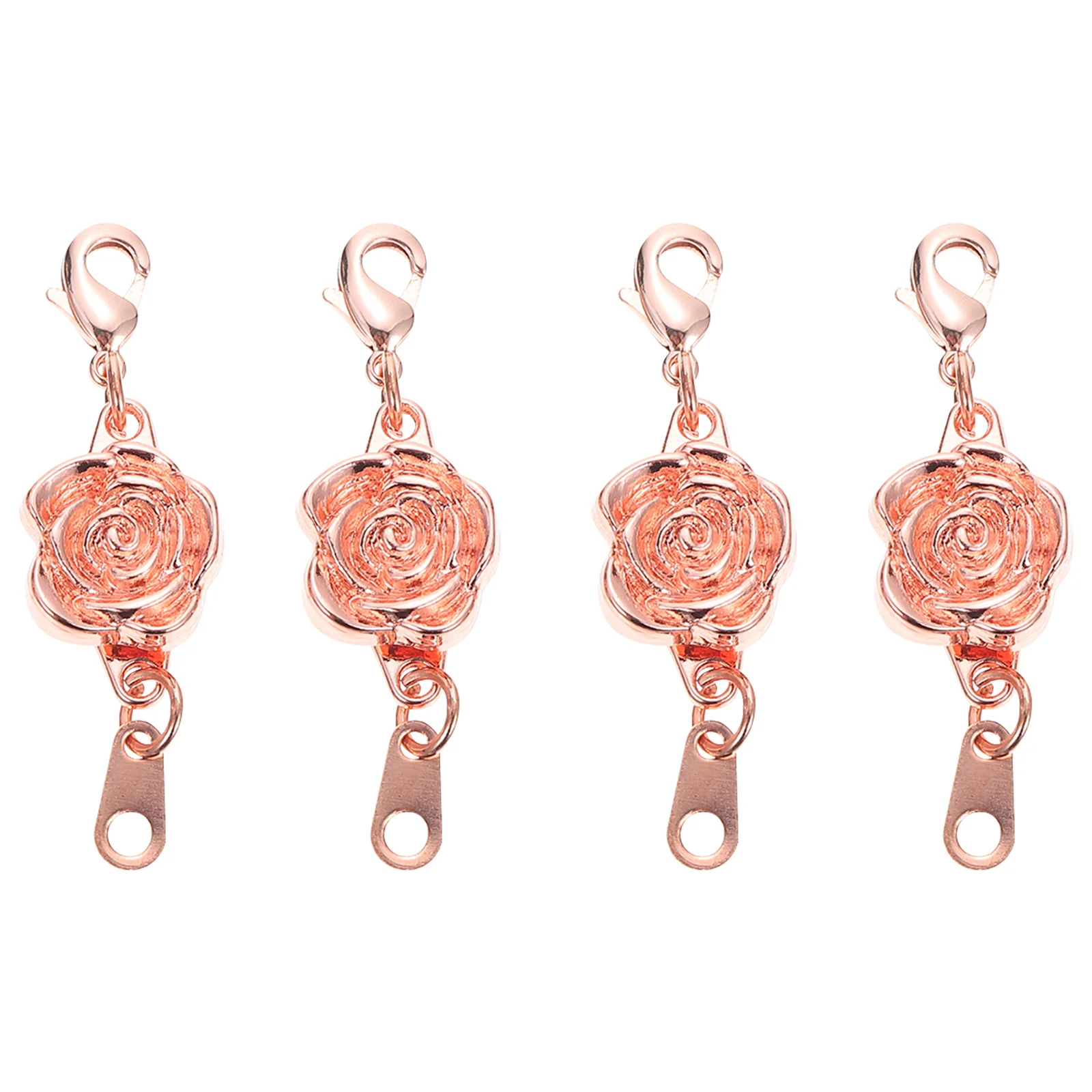 4Pcs Jewelry Extender Fine Workmanship Long Service Life Easy Fasten Clasp for Necklace Bracelet DIY Decor Chain Tool