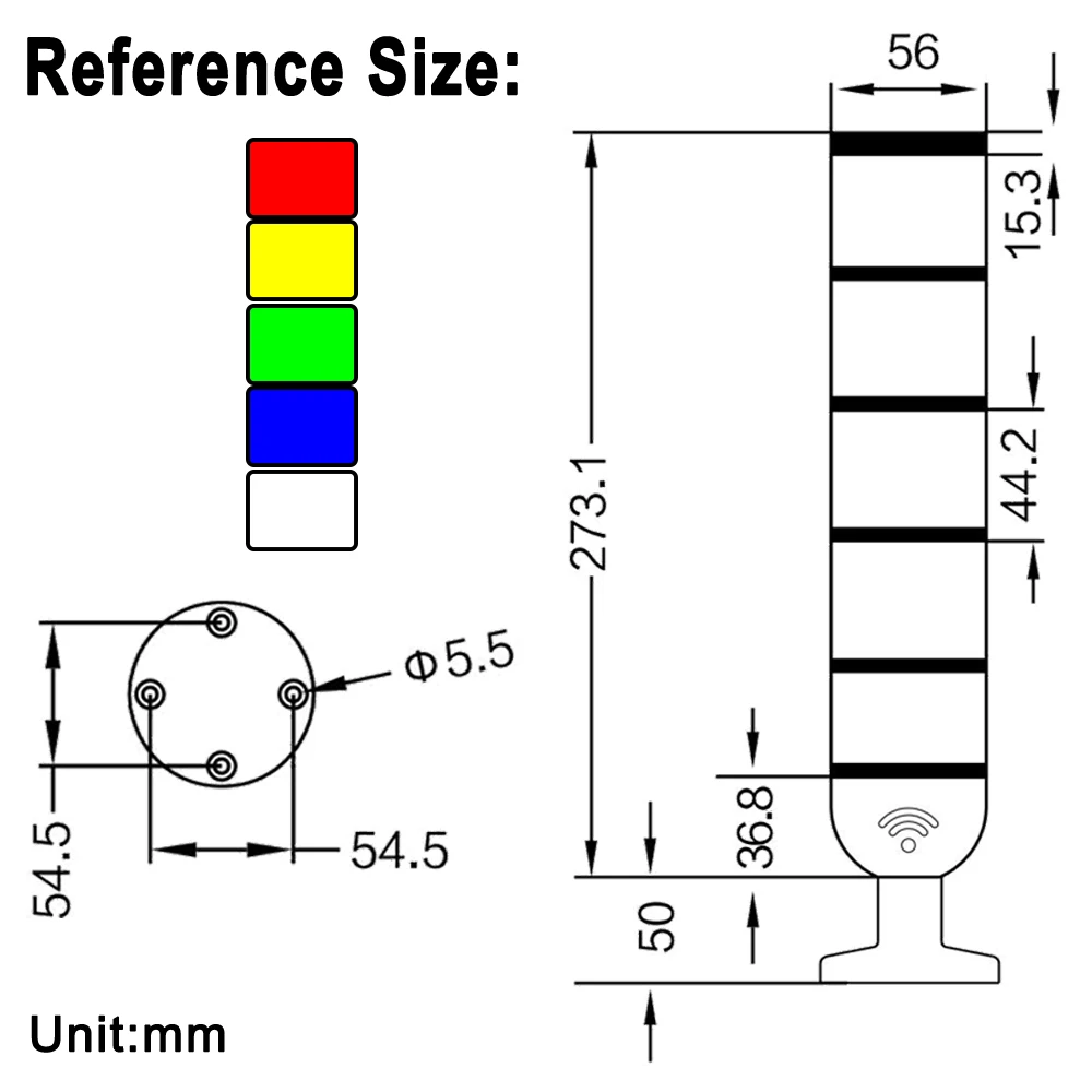 SMGJ5 Multilayer rotary industrial LED signal Stack tower warning light alarm device DC12V24V AC110V220V caution machinery lamp