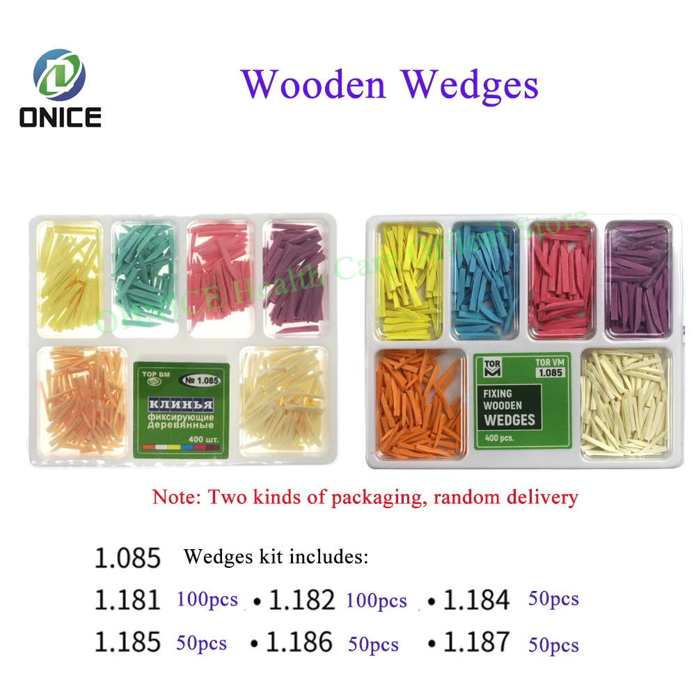 ทันตกรรม TOR VM Maple Fixing Wedge ชุดไม้ interdental Wedge ชุด 4 สี 200 ชิ้นหรือ 6 สี 400 ชิ้น