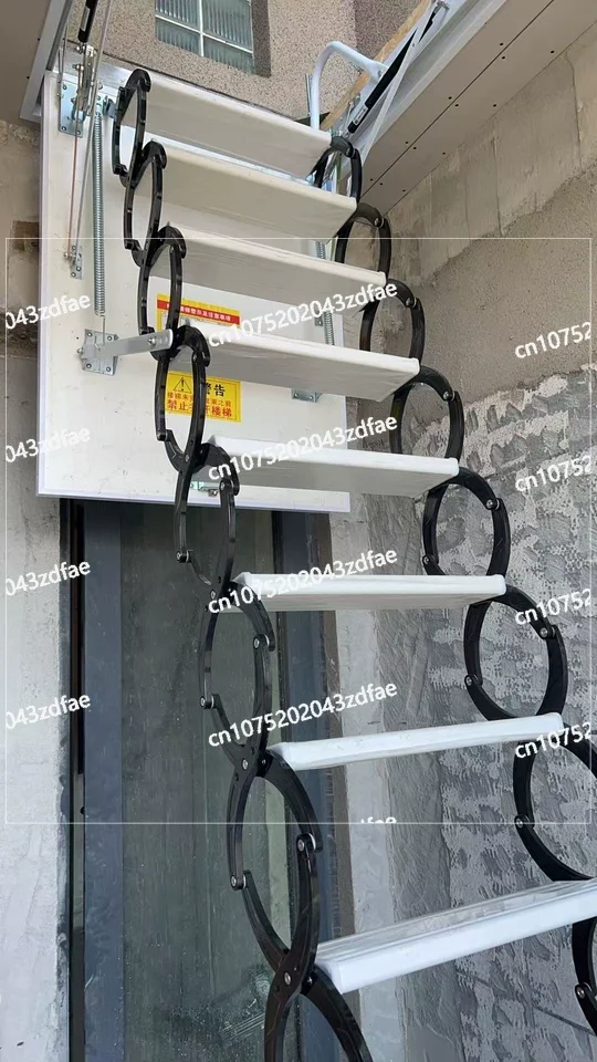 

Ceiling Folding Telescopic Ladder Gift Handrail, Electric Attic Staircase Remote Control