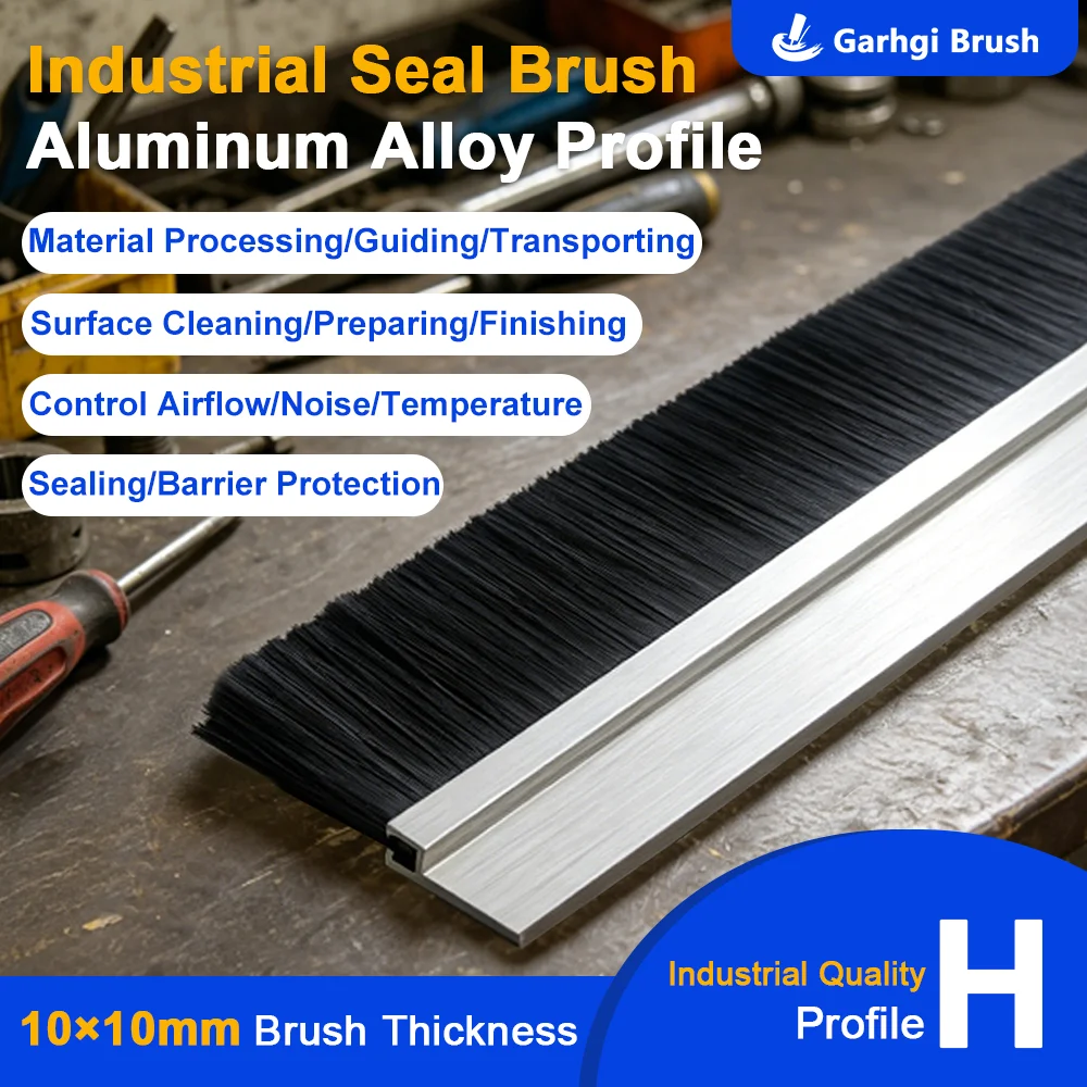 

Industrial Sealing Brush 10X10mm Door Window Barn Dock Sweep Cleaning CNC Machine Process Guide Enclosure Air Dust Noise Prevent