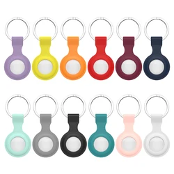 Tracker Locator Stickers Silicone Case Anti-lost Protective Sleeve with Keychain Mount Soft Cover Protector for Apple Airtags