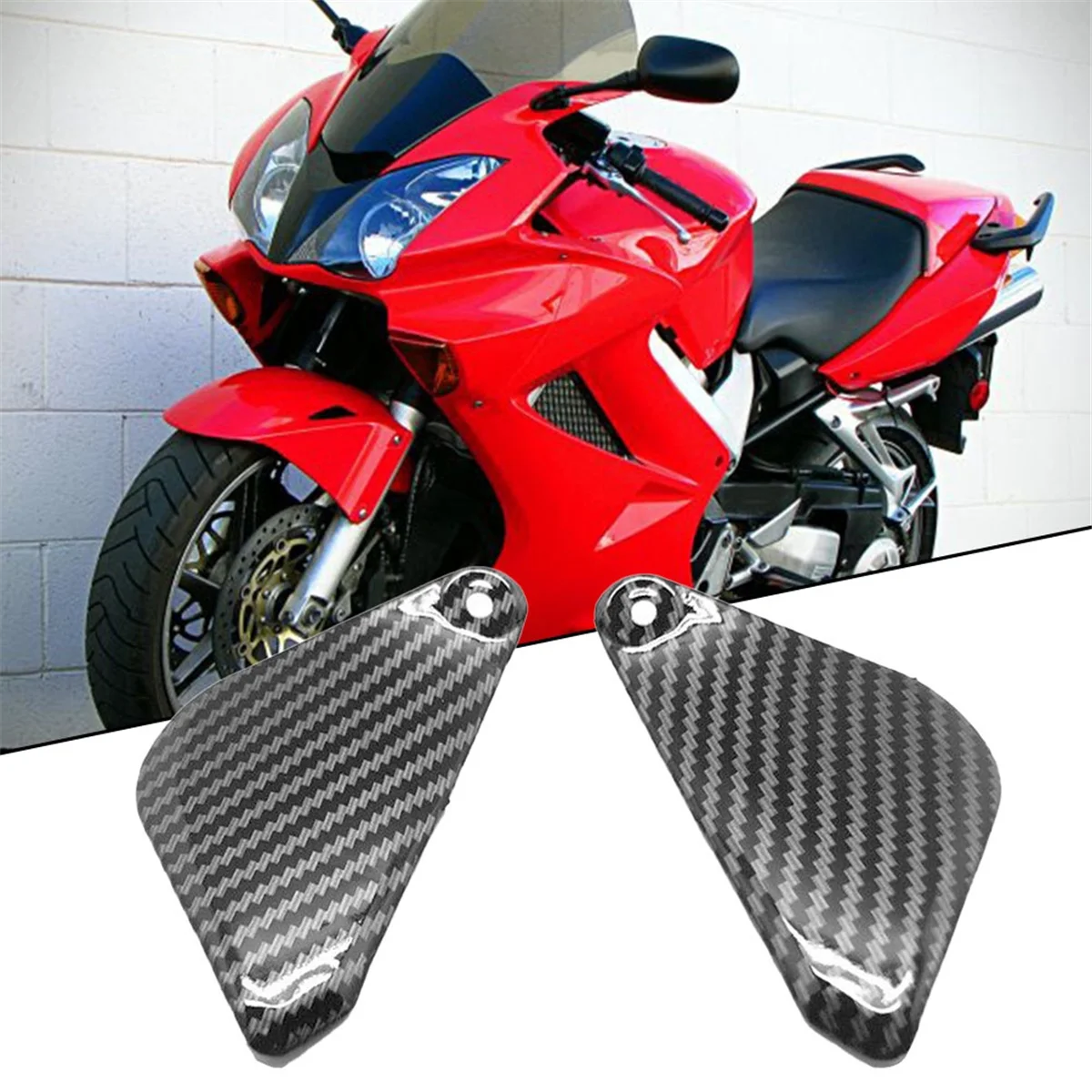 Carbon Fiber Pattern Front Side Headlight Cover Fairing Cowl for Honda VFR 800 2002-2012