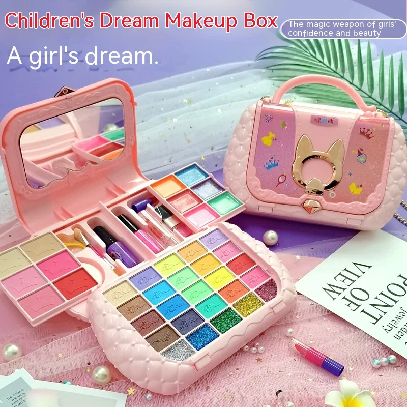 Kits de brinquedos de maquiagem com estojo cosmético portátil playset crianças lavável maquiagem meninas brinquedos para crianças meninas presente presente