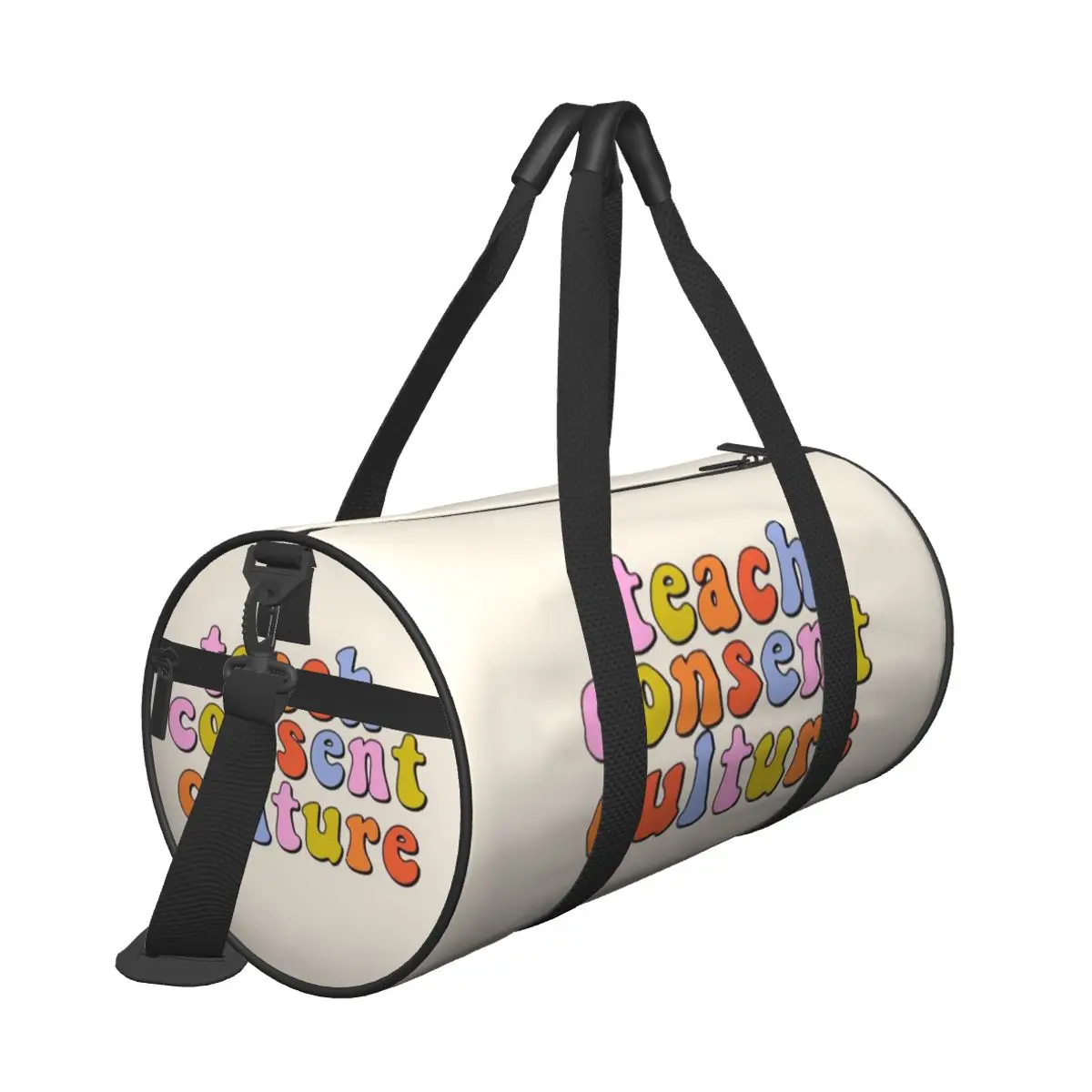 Hot Sale Vibrant Pink Yellow Orange Red And Purple Teach Consent Culture Travel bag International Vacation Large Duffel Bag