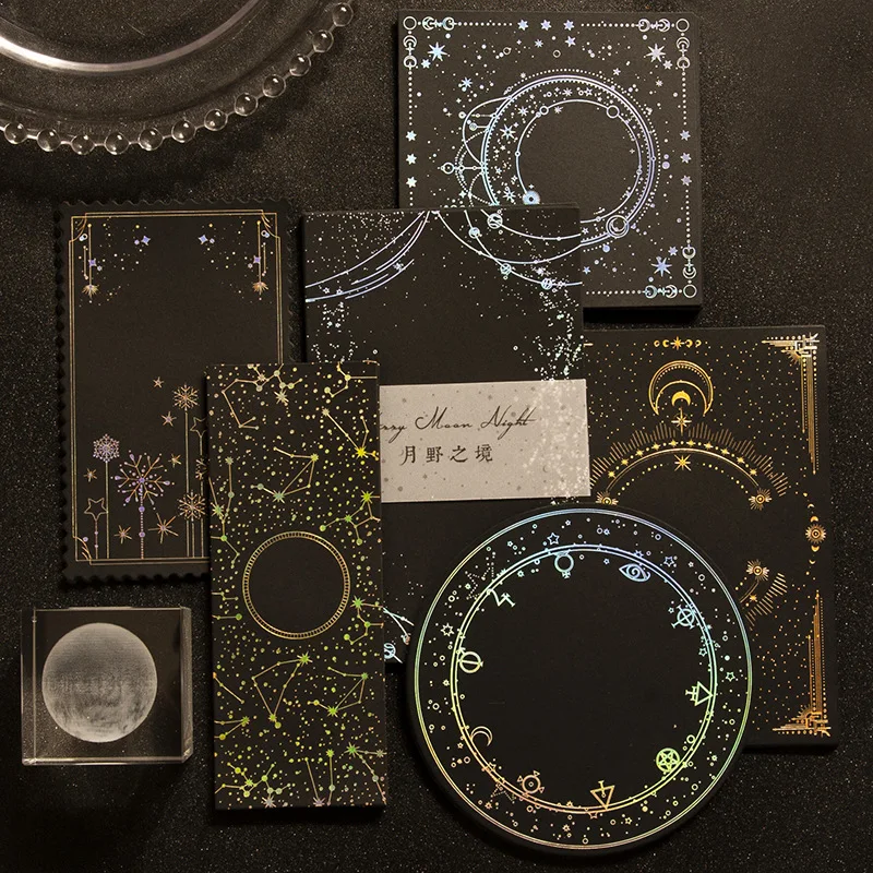10 - Sheet Retro Laser - Reflective Hard Cardstock Decorative Paper, Vintage - style Patterns with Shiny Holographic Effect