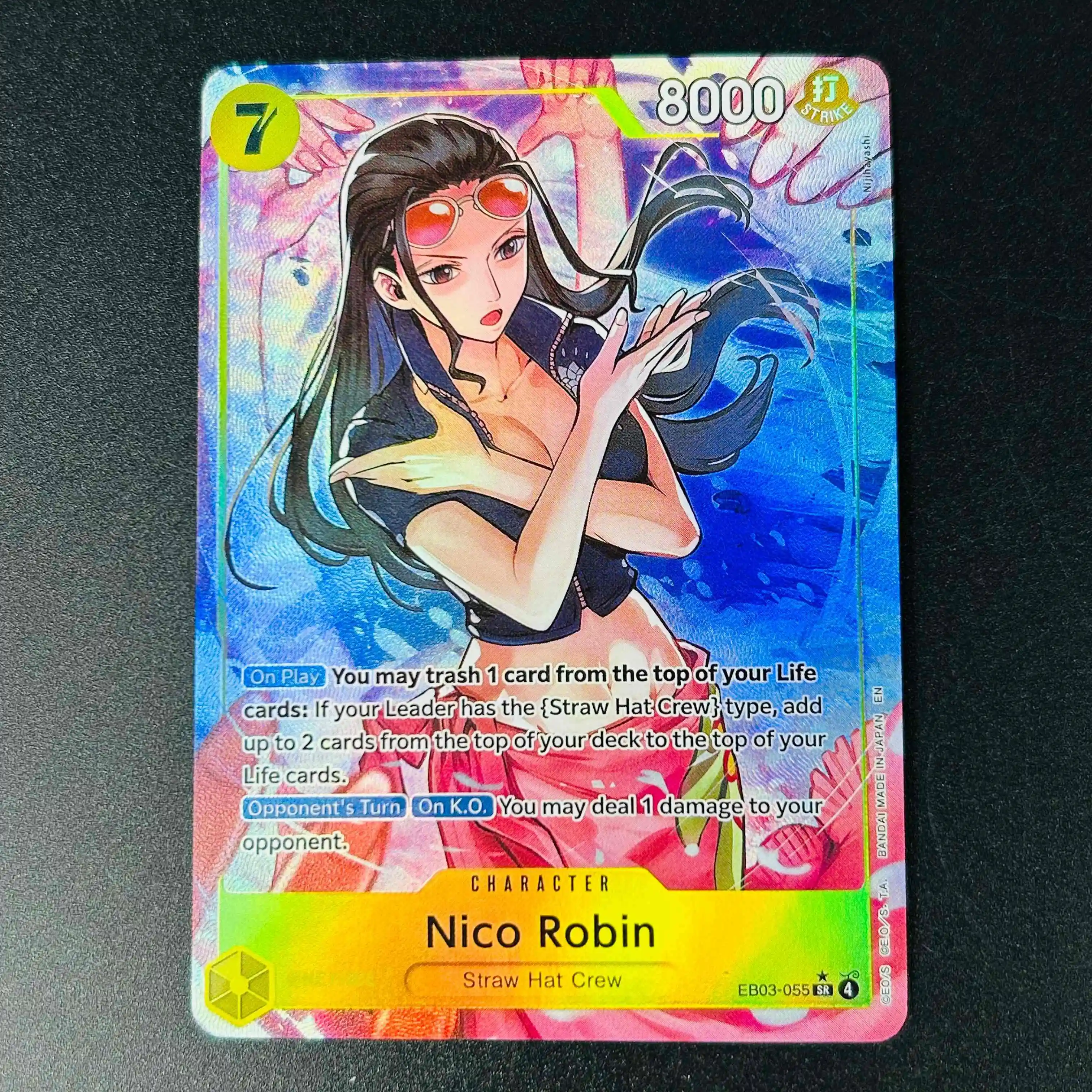 One Piece EN EB03-053 Nami SR DIY Holographic Textured Anime Collectible Trading Card