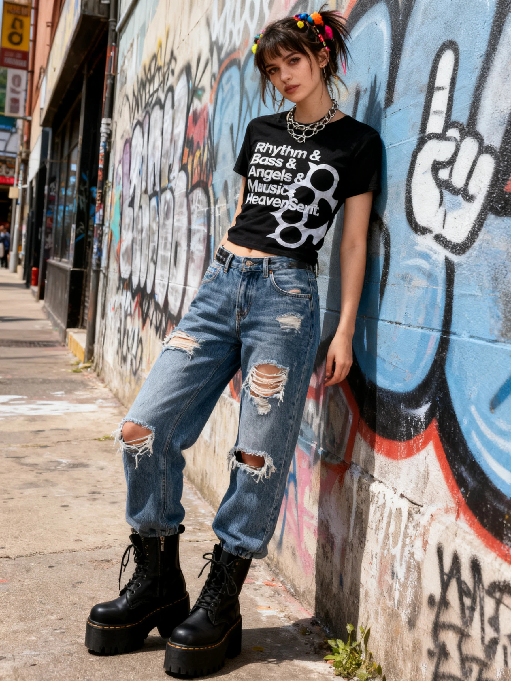 

American Hot Girl Street Hip Hop Pattern Printed Trendy T-shirt Summer Y2K Hot Girl Gothic Rock Slim Short Sleeve T-shirt Emo