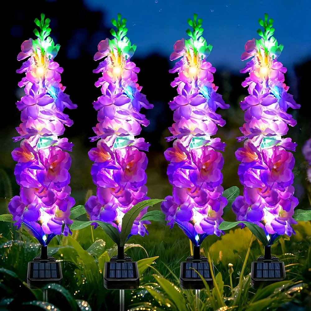 

4/6/8/10pcs Solar Pink Garden Lights for Outdoor Valentine's Day, IP65 Waterproof Decorative Solar Lights Outdoor Hyacinth Flower Garden Decor Yard Patio Lawn, Gifts for Mother's Day Mom