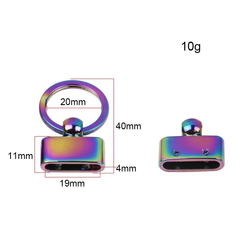 20-100pcs 20mm 2022 New Unique Rainbow Wholesale Flat Wire Metal O Split Iron Keyring Keychain Hardware Thick Accessory