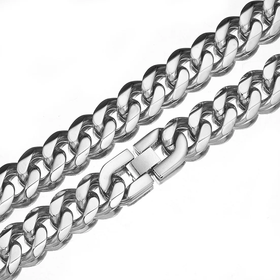 HNSP 316L Edelstahl Miami Cuban Link Kette Halskette für Herren Schmuck 7MM/9MM/15MM dick, schwer, Streetwear Punk Accessoires – Detail 4