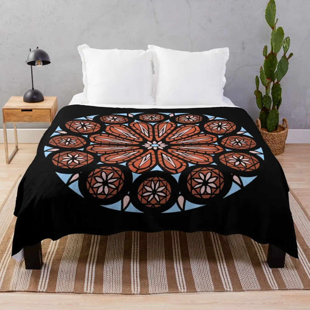 The OA rose window Throw Blanket Sofa manga Blankets