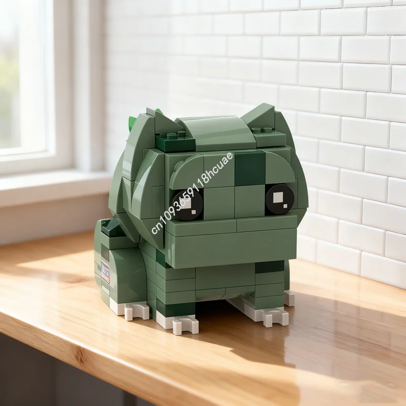

143 шт. MOC Bulbasaur Poke Brickheadz Brickheadzed модель строительные игрушечные блоки DIY творческая идея Рождественский подарок образовательный кирпич