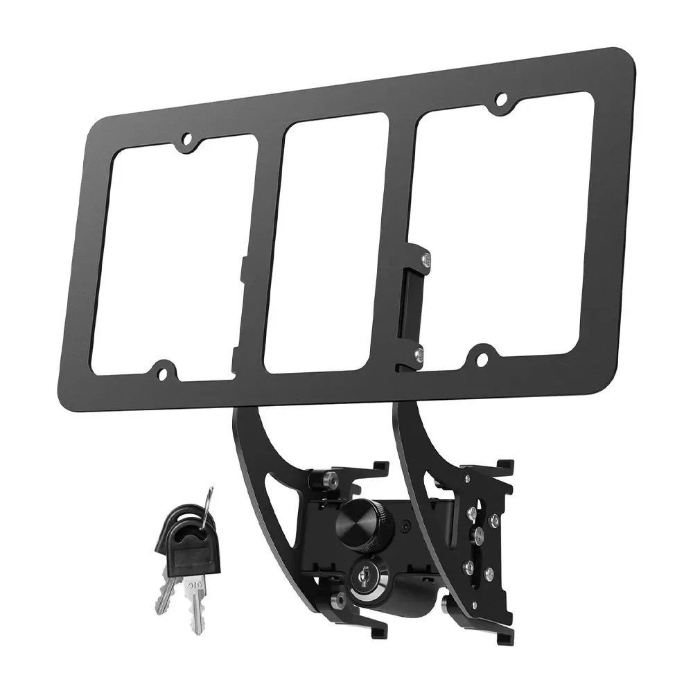 Car License Plate Frame Holder for Tesla Model 3/Y 2017-2023 Auto Modification Accessories Aluminum Alloy with Lock Anti-Theft