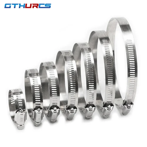 Imagen 2 del producto Abrazadera de manguera de acero inoxidable, abrazadera de manguera de accionamiento ajustable, aro de Clip de tamaño helicoidal para línea de combustible, 1/2/5/10/30 Uds.