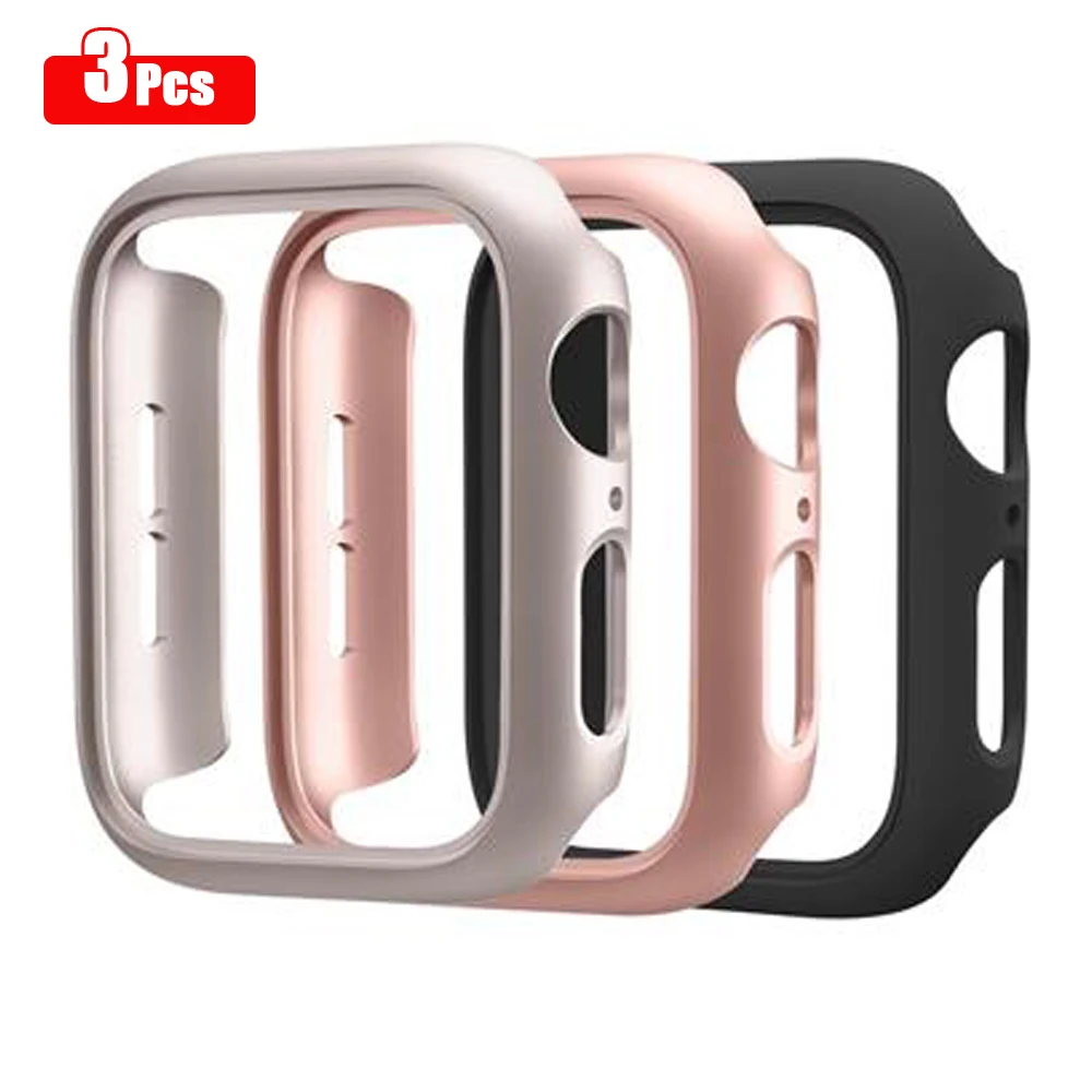 3pcs Hard PC Case For Apple Watch 45mm 41mm 38mm 42mm 40mm 44mm Matte Bumper Protective Case Frame for iWatch SE 8 7 6 5 4 3 2 1