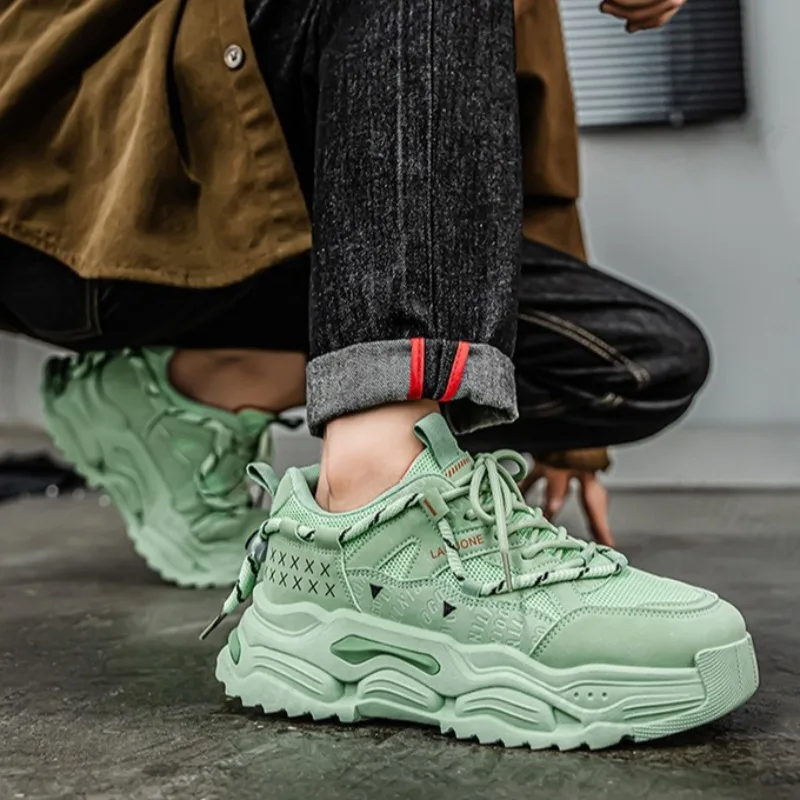 

Mesh Breathable Men's Casual Shoes 2025 Spring New Comfortable Fashion Trend Sports Shoes Versatile Thick Soled Chunky sneakers