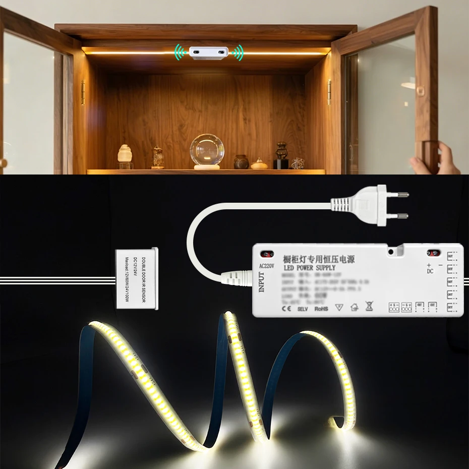 1-6-個ダブルドアセンサー制御-cob-led-ストリップライト-12v-アンダーキャビネットランプ自動オン-オフショーケースワードローブ近接照明
