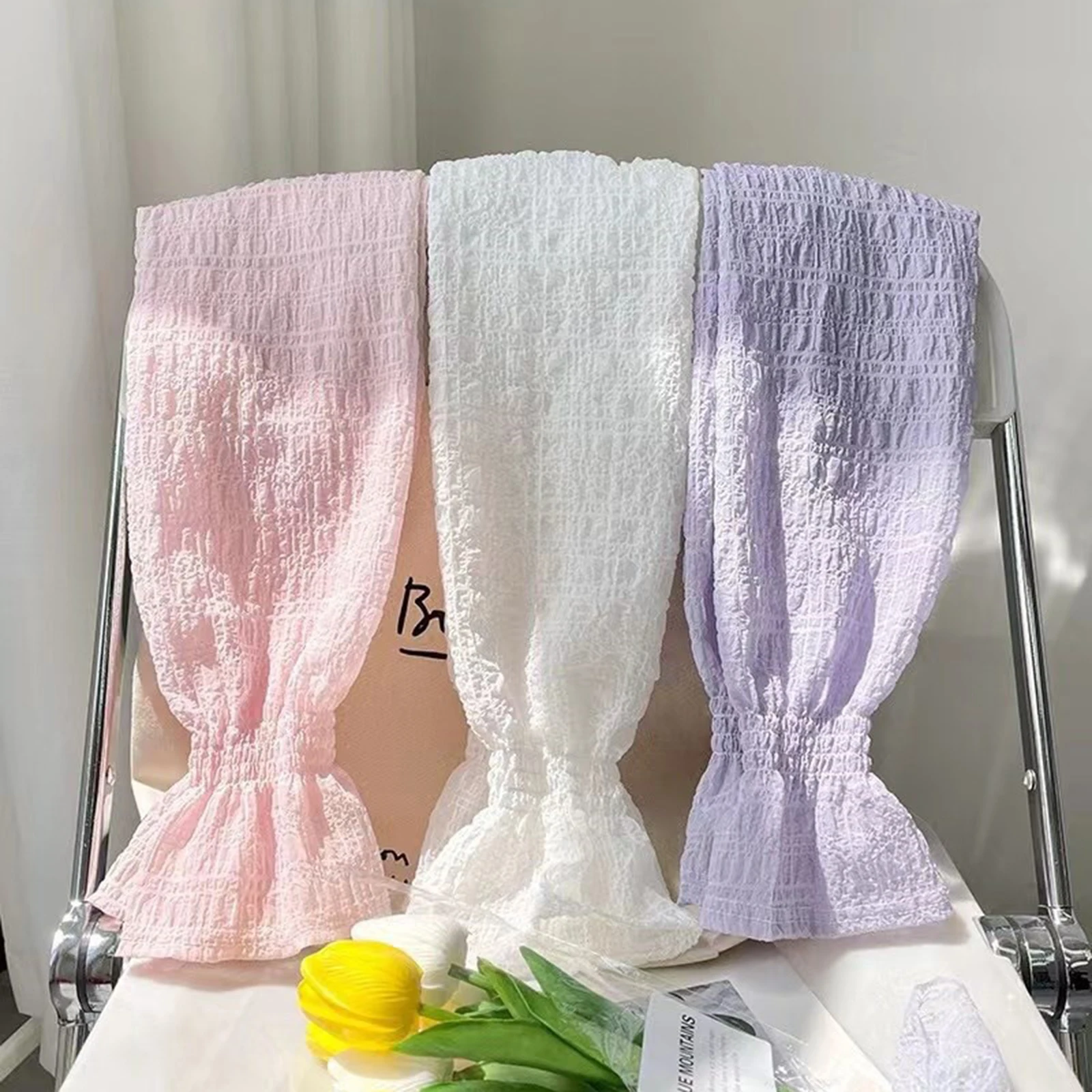 Mangas de hielo para mujer, guantes largos sin dedos de Color sólido, finos, sueltos, para conducir en verano, protección solar en ciclismo