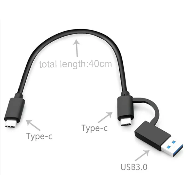 2 in 1 USB C Cable USB A/C 3.0 to USB Type C Cable Fast Charging 10Gbps Data Sync for laptop tablet mobile phone etc.USB C devic