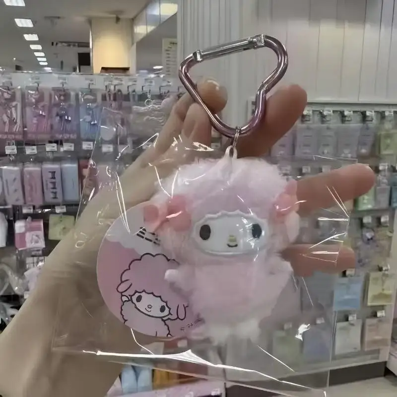 Kawaii Sanrios My Sweet Piano Plüschpuppe Schlüsselanhänger Cartoon My Melody Stofftiere Anhänger Niedliche rosa Schafe Klavier Schlüsselanhänger Geschenke