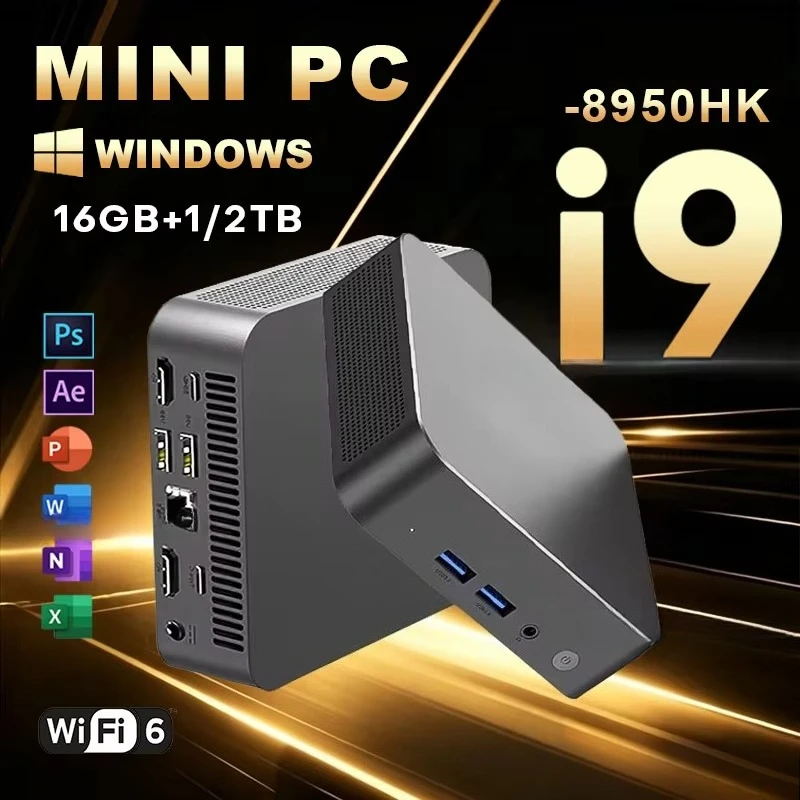 windows搭載ミニpc、intel-core-i9-8950hkプロセッサー、16gb-ram、2tb-ssd、wi-fi、bluetooth-52、4k-hd対応、デスクトップpc、ゲーミングpc、ゲーマー向け。