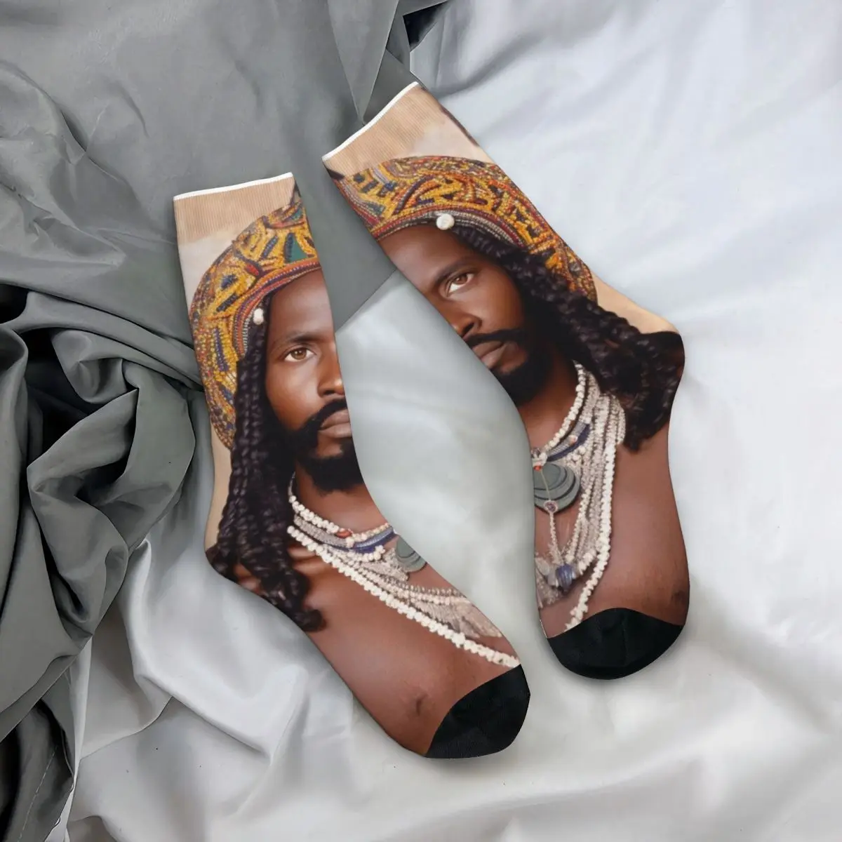 African Jesus Socks Winter Religious Belief Stockings Korean Women Men Breathable Socks Printed Running Anti Skid Socks