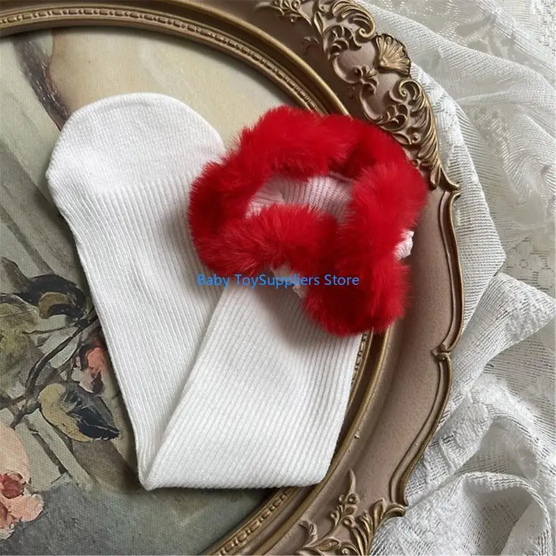 

R1WF Stylish Children's Socks Infant Girls In Tube Socks Stackable with Colorful Lace for Daily Wear and Outdoor Activities