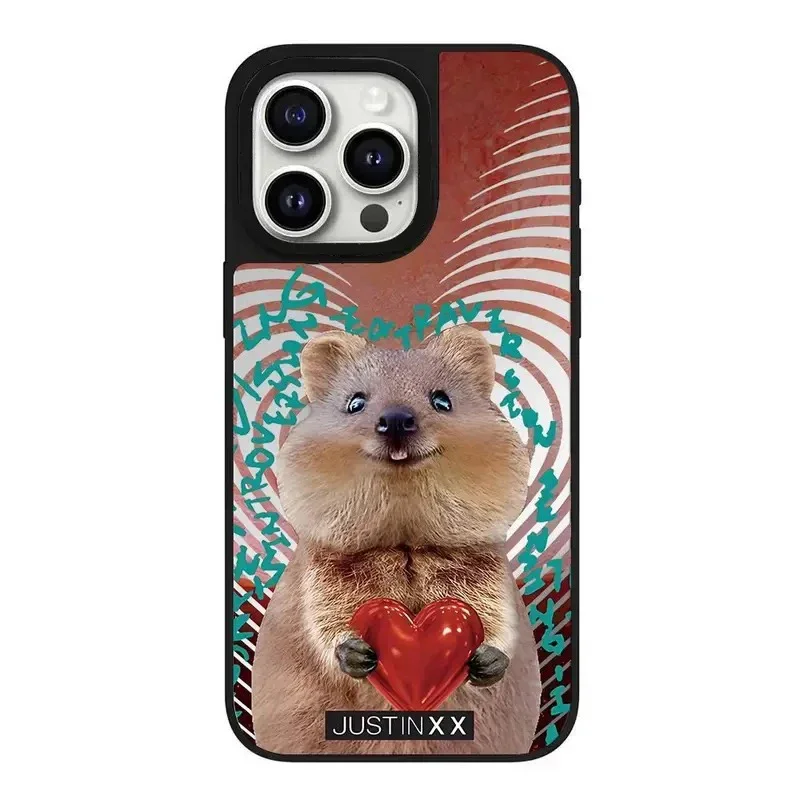 Cute Animals Mirror Surface Phone Case Cover for IPhone 11 12 13 14 15 16 Pro Max Case