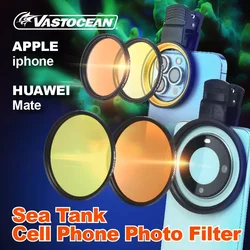 Vastocean 해양 탱크 필터 바닷물 산호 탱크 사진 블루 라이트 매크로 사진 신 렌즈 휴대 전화 클립