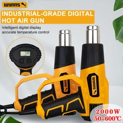 WYNNS 2000W Heat Gun Professional Hot Air Gun Adjustable Temperature 50-600 for DIY Stripping Paint Shrinking PVC Tool and Home