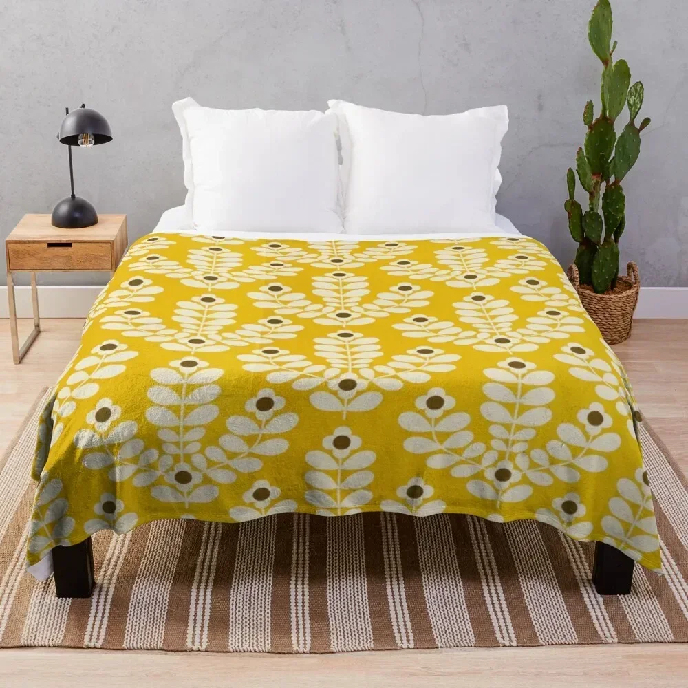 

orla kiely juniper stem ,orla kiely abstract juniper stem flowers design Throw Blanket