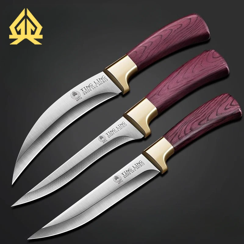 Kitchen Chef Kitchen knife Carving knife Boning knife, household stainless steel paring knife Hand forged carving knife